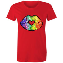 Load image into Gallery viewer, Glitter Kiss - Women's Cotton Tee