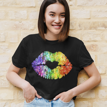 Load image into Gallery viewer, Glitter Kiss - Women's Cotton Crop Tee