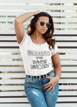 Load image into Gallery viewer, Unleashed Unicorn - Womens Cotton Scoop Neck T-Shirt