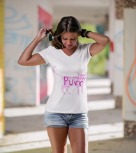 Load image into Gallery viewer, Cats Life - Womens Cotton V-Neck T-Shirt -White