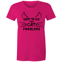 Load image into Gallery viewer, Cat Problems - Women&#39;s Cotton Tee
