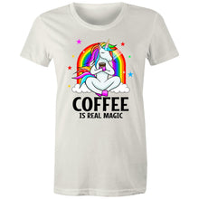 Load image into Gallery viewer, Coffee Unicorn - Womens Organic Cotton Tee
