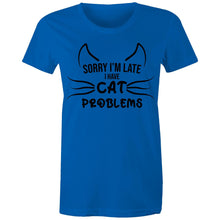 Load image into Gallery viewer, Cat Problems - Women&#39;s Cotton Tee
