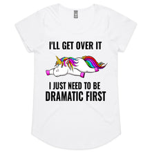 Load image into Gallery viewer, Dramatic Unicorn - Womens Cotton Scoop Neck T-Shirt
