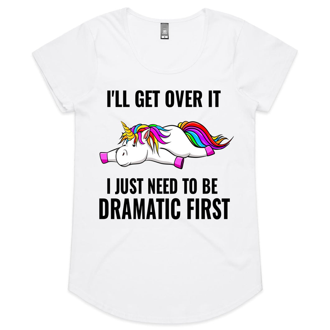 Dramatic Unicorn - Womens Cotton Scoop Neck T-Shirt