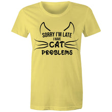 Load image into Gallery viewer, Cat Problems - Women&#39;s Cotton Tee
