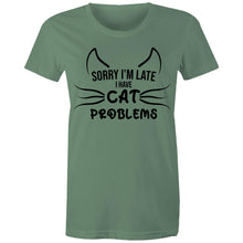 Load image into Gallery viewer, Cat Problems - Women&#39;s Cotton Tee
