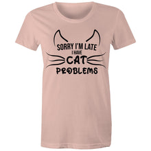 Load image into Gallery viewer, Cat Problems - Women&#39;s Cotton Tee
