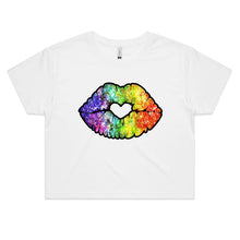 Load image into Gallery viewer, Glitter Kiss - Women&#39;s Cotton Crop Tee
