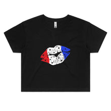 Load image into Gallery viewer, USA Kiss - Women&#39;s Crop Tee
