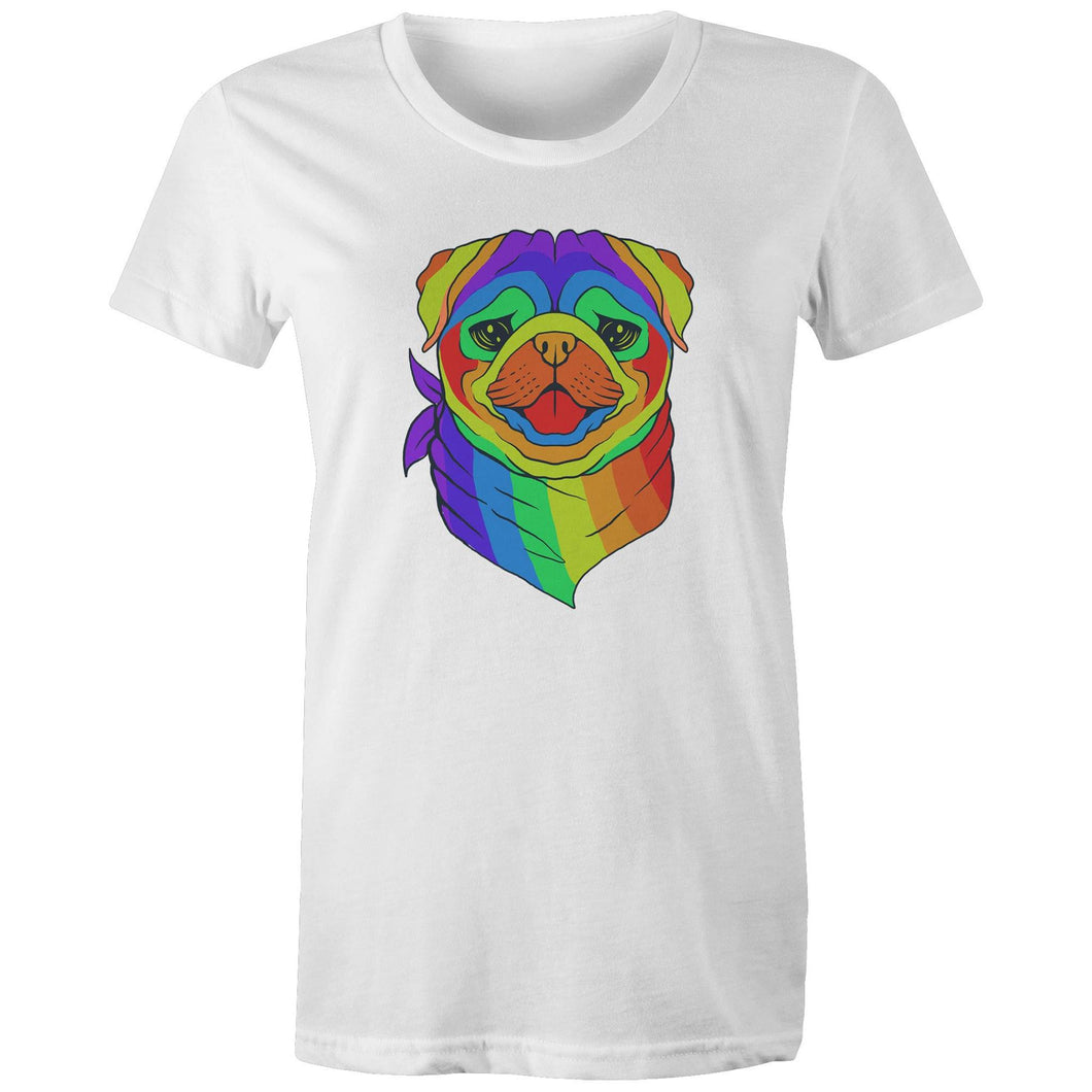 Rainbow Pug - Womens Organic Cotton Tee