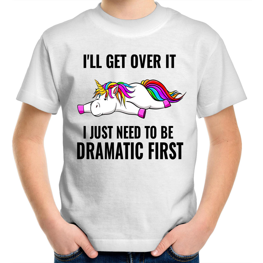 Dramatic Unicorn - Kids Crew T-Shirt