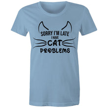 Load image into Gallery viewer, Cat Problems - Women&#39;s Cotton Tee
