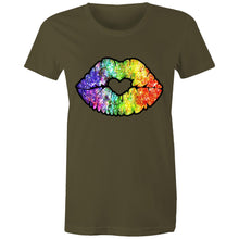 Load image into Gallery viewer, Glitter Kiss - Women&#39;s Cotton Tee
