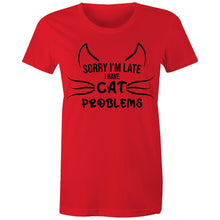 Load image into Gallery viewer, Cat Problems - Women&#39;s Cotton Tee
