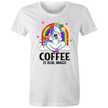 Load image into Gallery viewer, Coffee Unicorn - Womens Organic Cotton Tee
