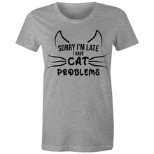 Load image into Gallery viewer, Cat Problems - Women&#39;s Cotton Tee
