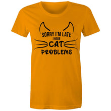 Load image into Gallery viewer, Cat Problems - Women&#39;s Cotton Tee
